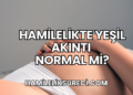 Hamilelikte Yeşil Akıntı Normal mi?